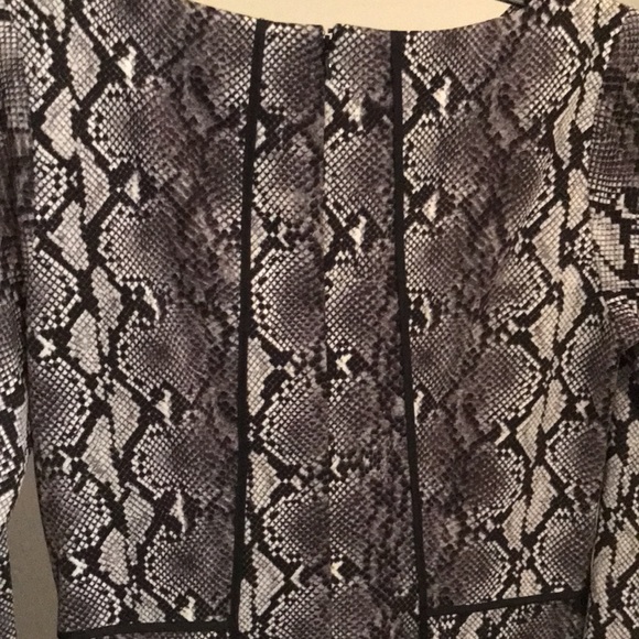 NWT MICHAEL KORS POLYESTER A-LINE LONG SLEEVE DRESS. GREAT PRINT!BACK ZIPPER. S8 - Picture 5 of 9
